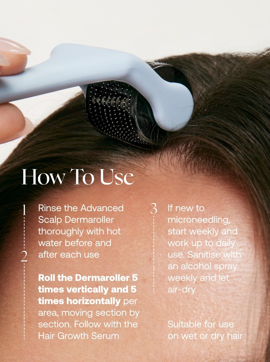 Hair Growth Serum + Advanced Hair Supplements + Advanced Scalp Dermaroller - UKLASH